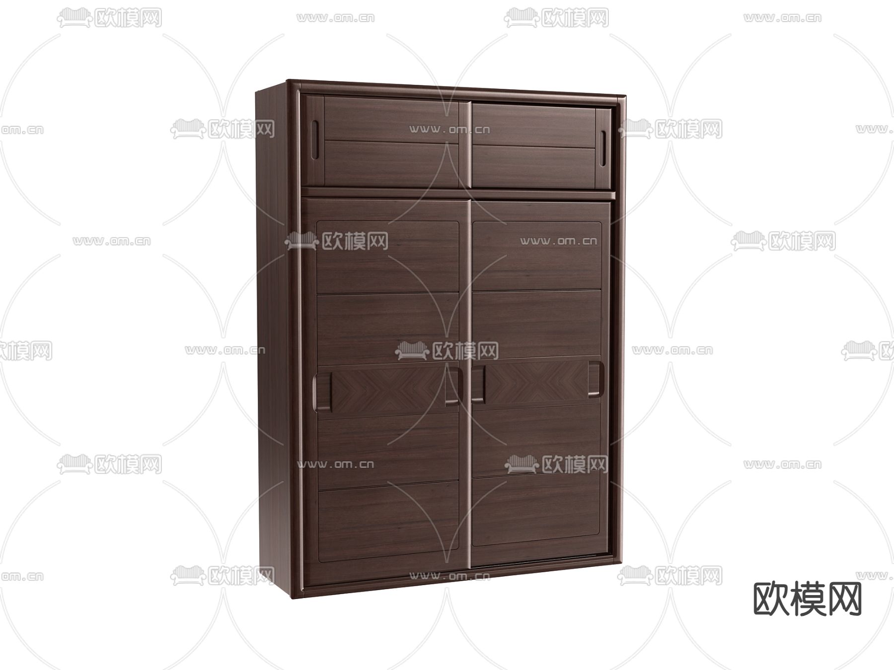 实木衣柜 成品衣橱3d模型下载