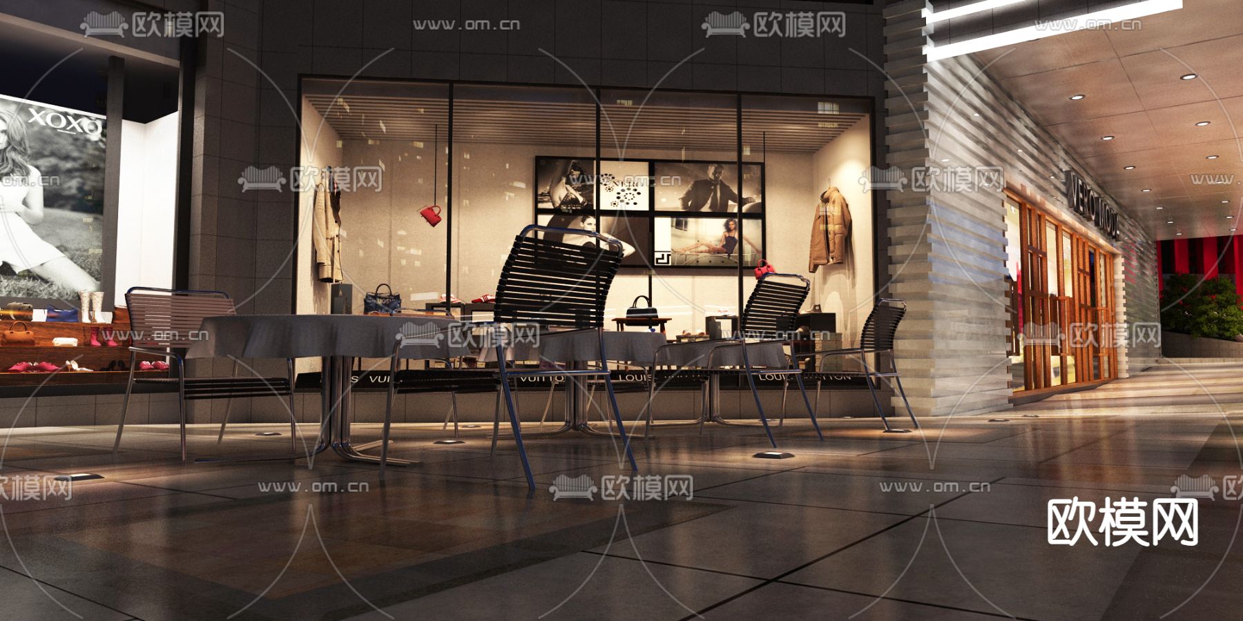 商场走廊 过道3d模型下载