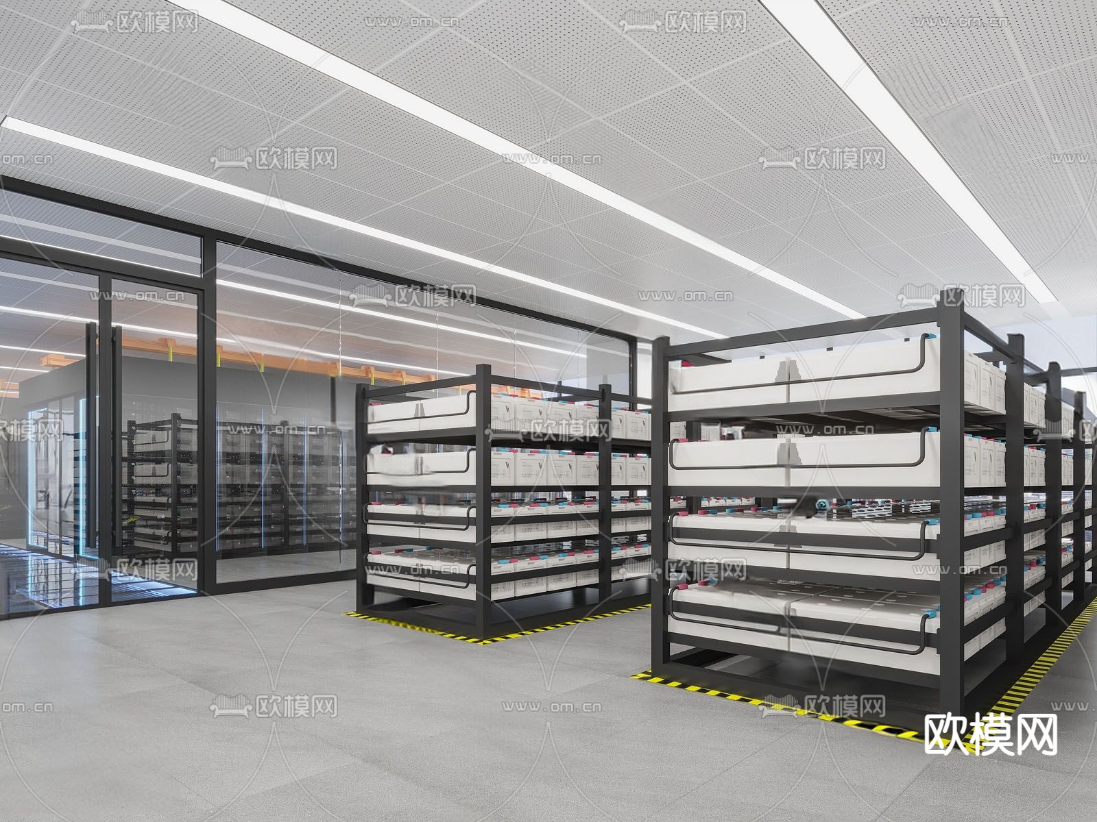 现代机房 数据中心3d模型下载