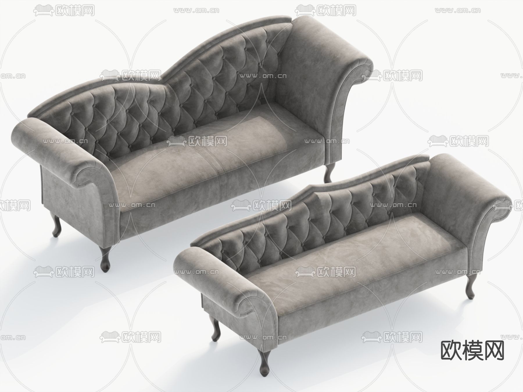 简欧贵妃椅 太妃椅3d模型下载