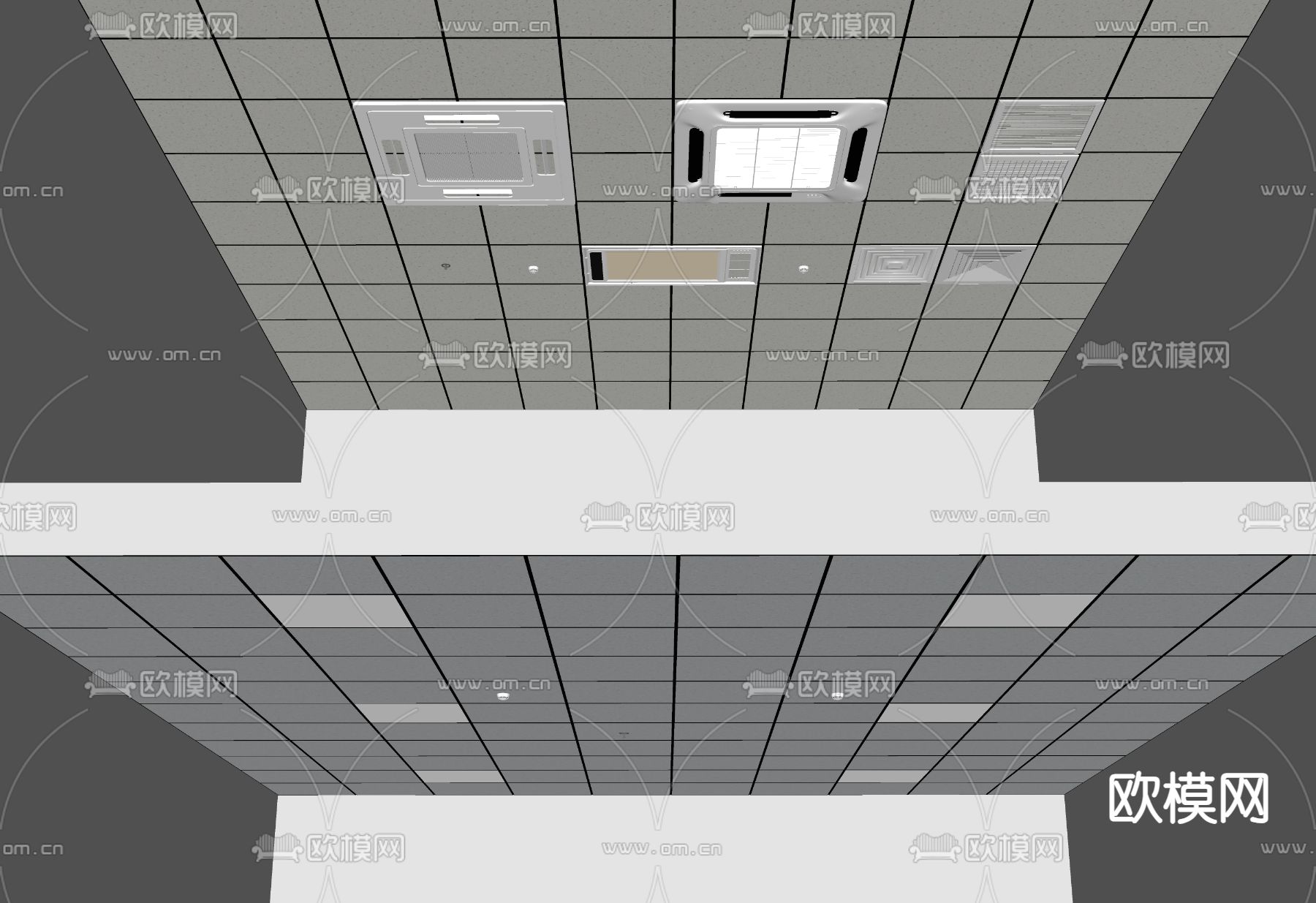 矿棉板吊顶 集成吊顶su模型下载（渲染图2）