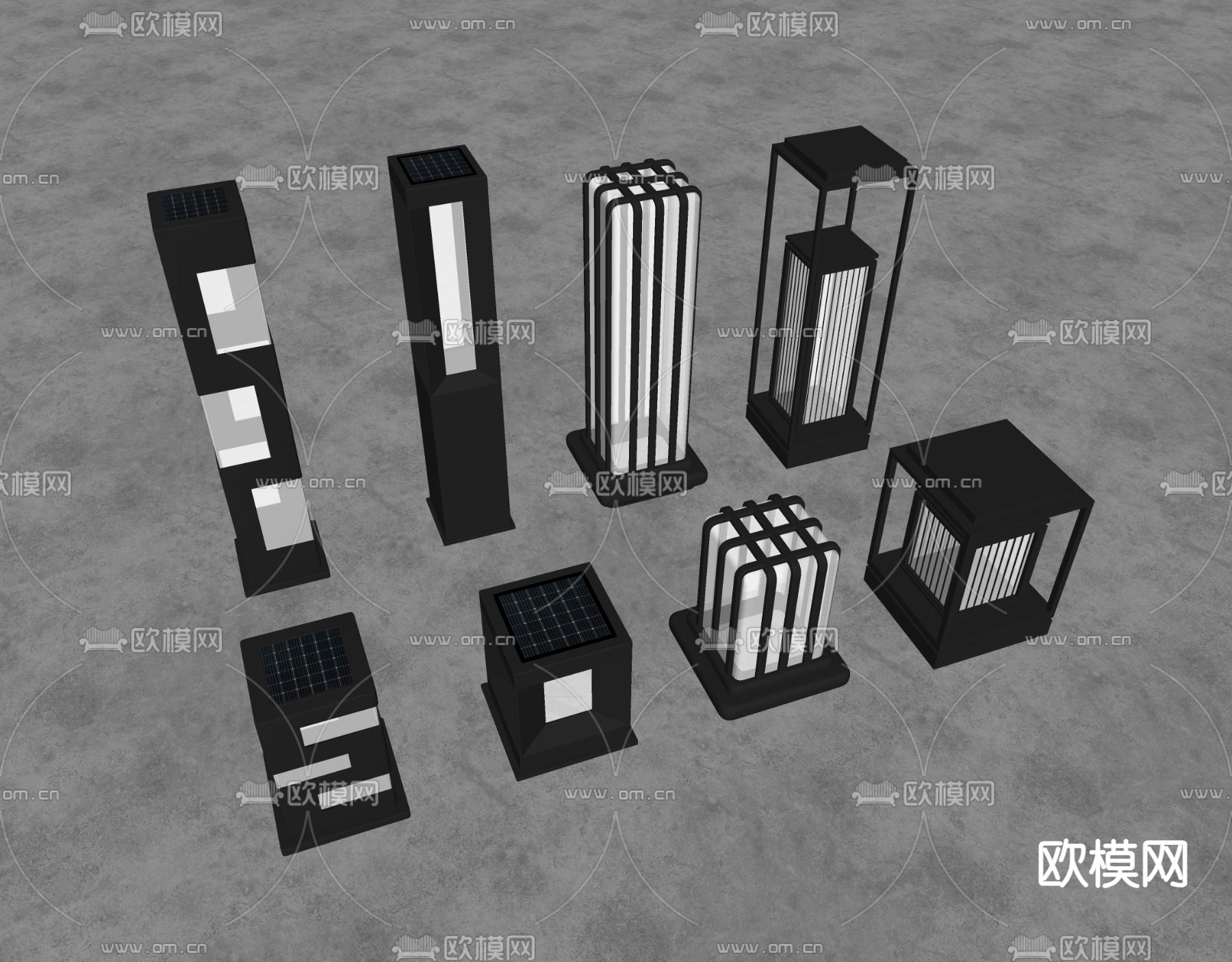景观灯 户外灯 草坪灯 庭院灯su模型下载（渲染图1）