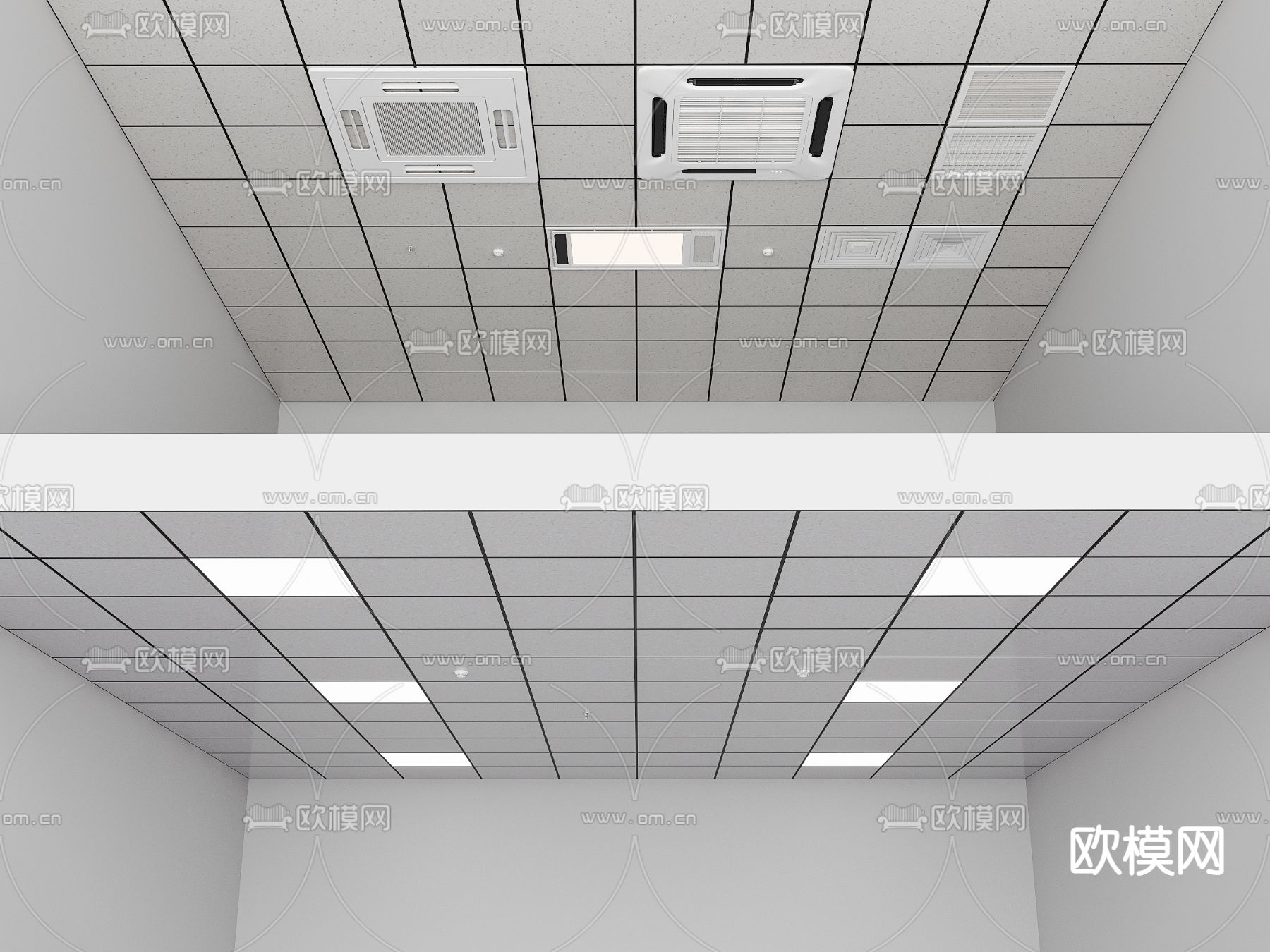 矿棉板吊顶 集成吊顶su模型下载（渲染图1）