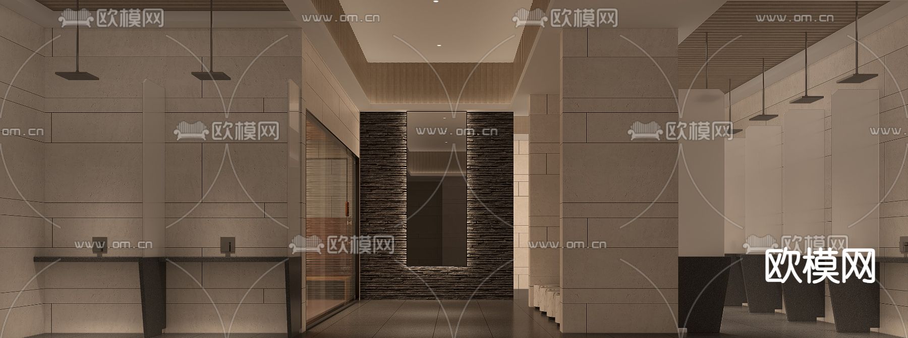 洗浴中心 泡池 浴池3d模型下载（渲染图2）