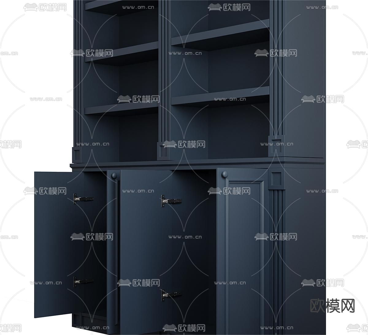 法式装饰柜 高柜 储物柜3d模型下载（渲染图3）