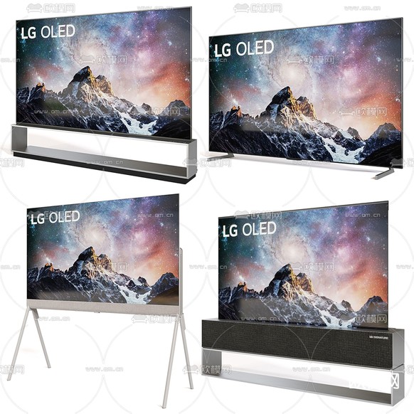 支架电视 全面屏电视 智慧屏3d模型下载