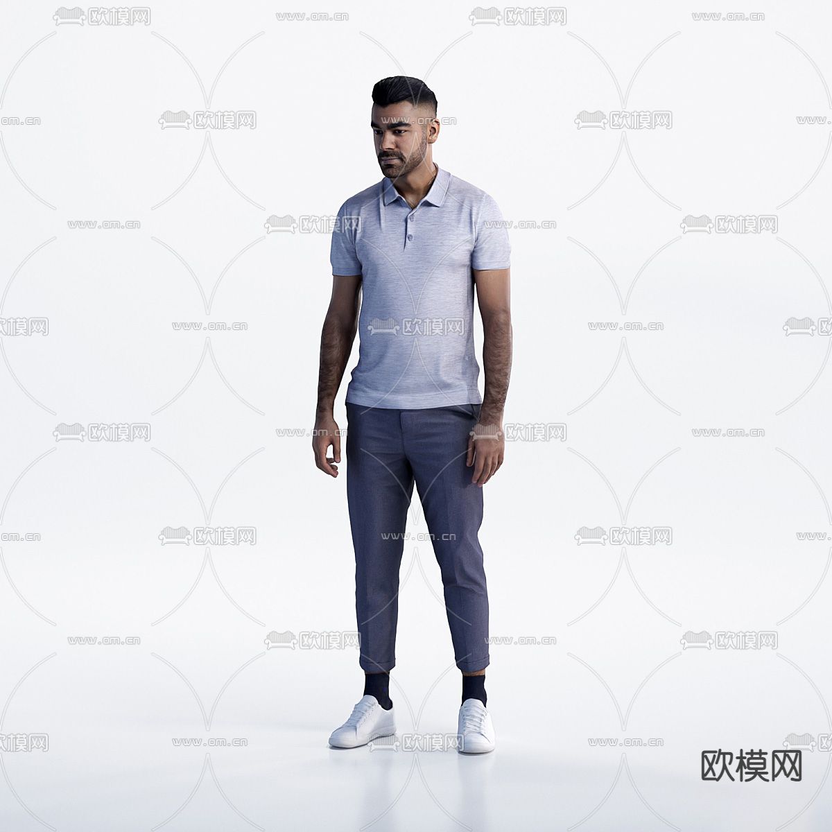 男人 运动男士 站姿人物3d模型下载