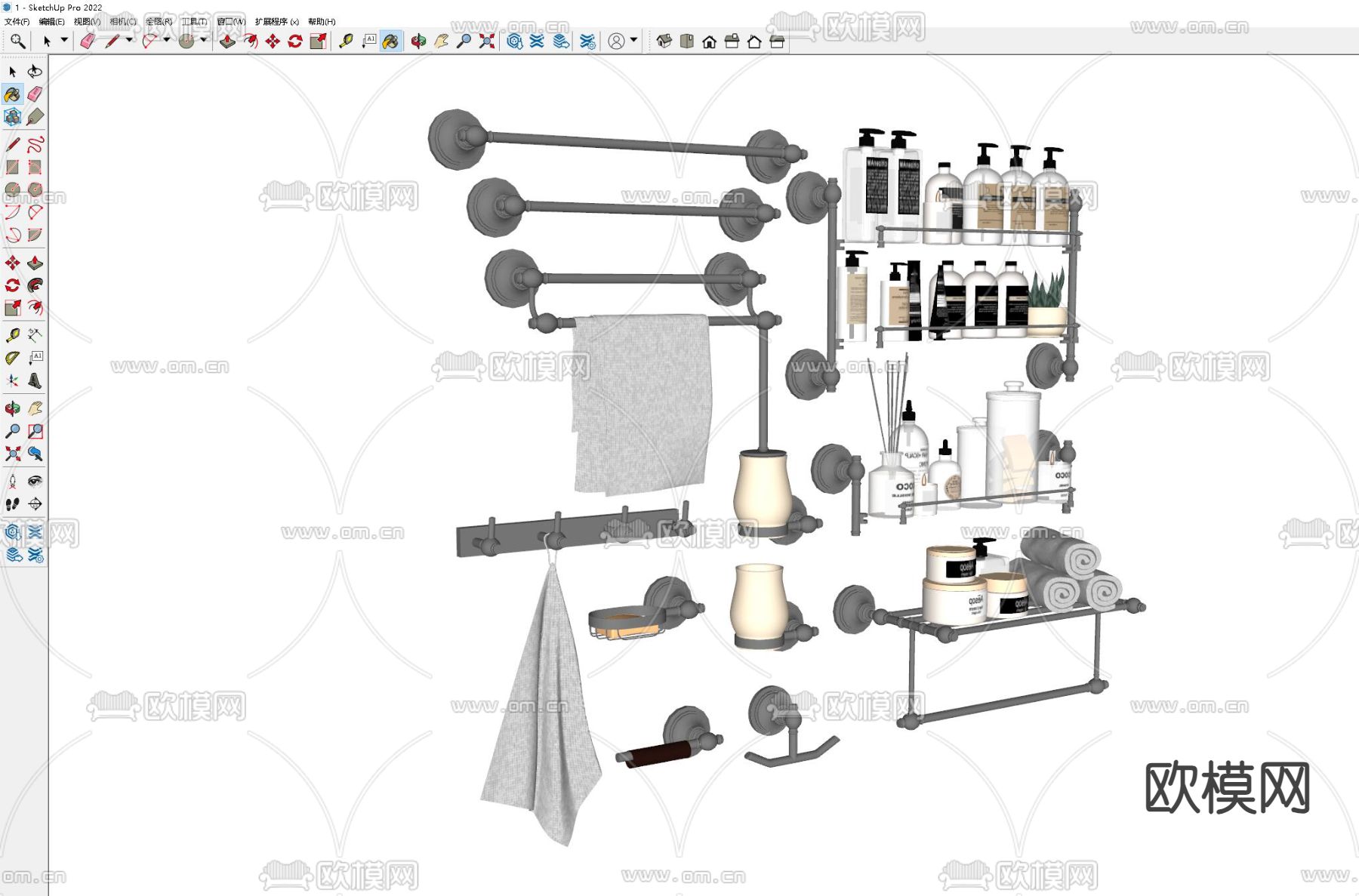 化妆品 洗漱用品 毛巾su模型下载（渲染图1）