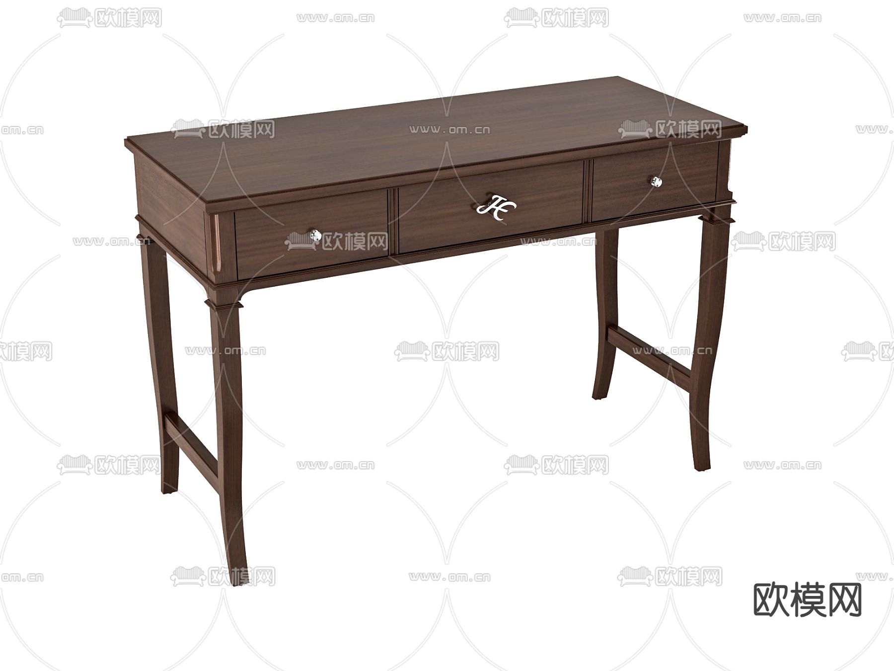 美式书桌 写字台3d模型下载