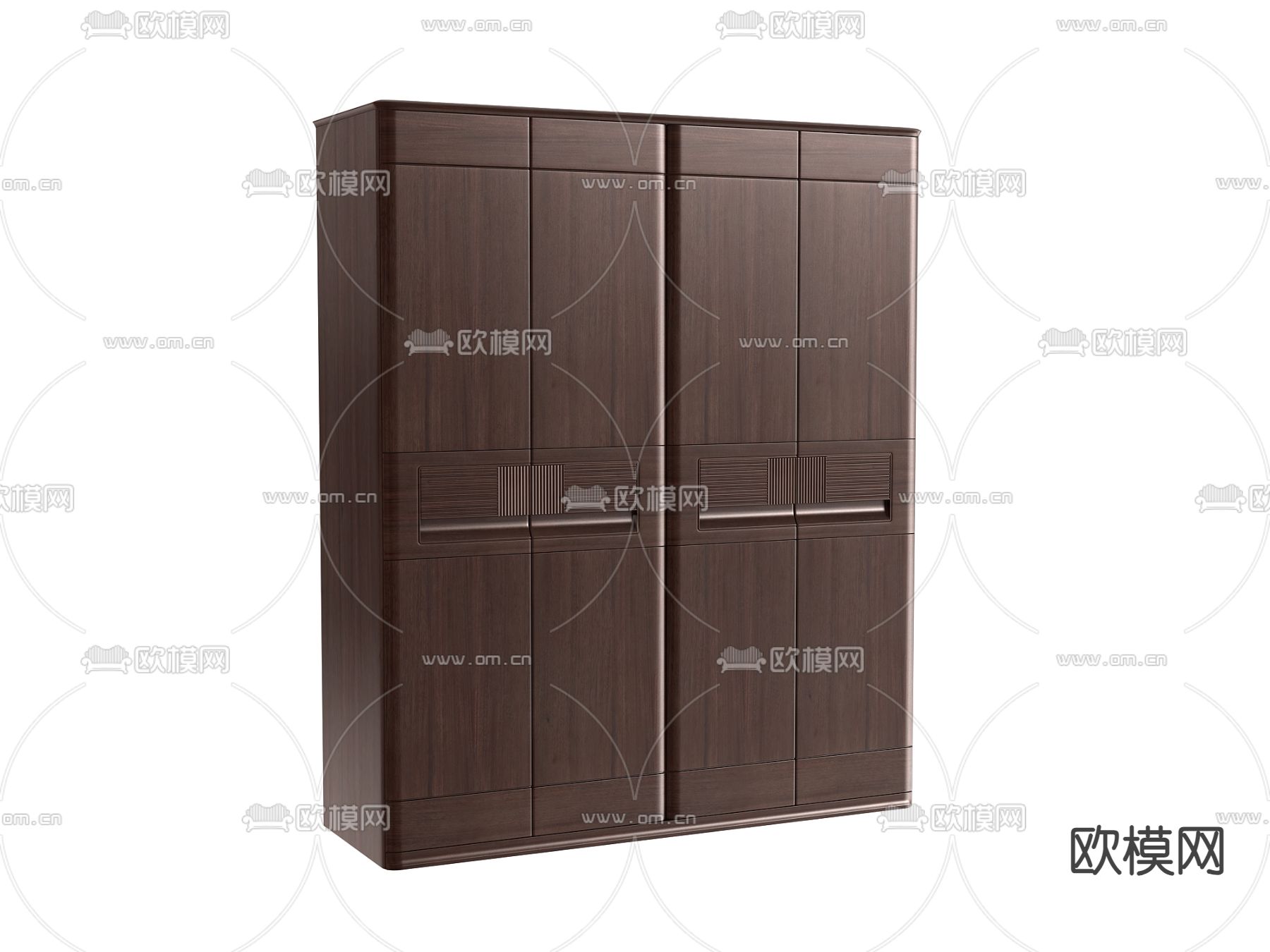 实木衣柜 成品衣橱3d模型下载