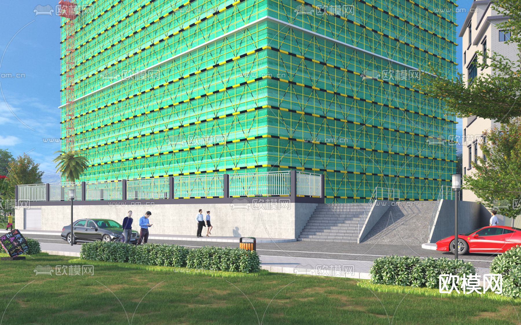 建筑施工现场3d模型下载