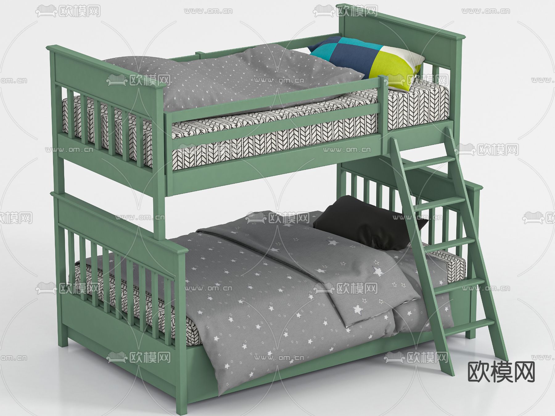 上下床 高低床 双层床3d模型下载