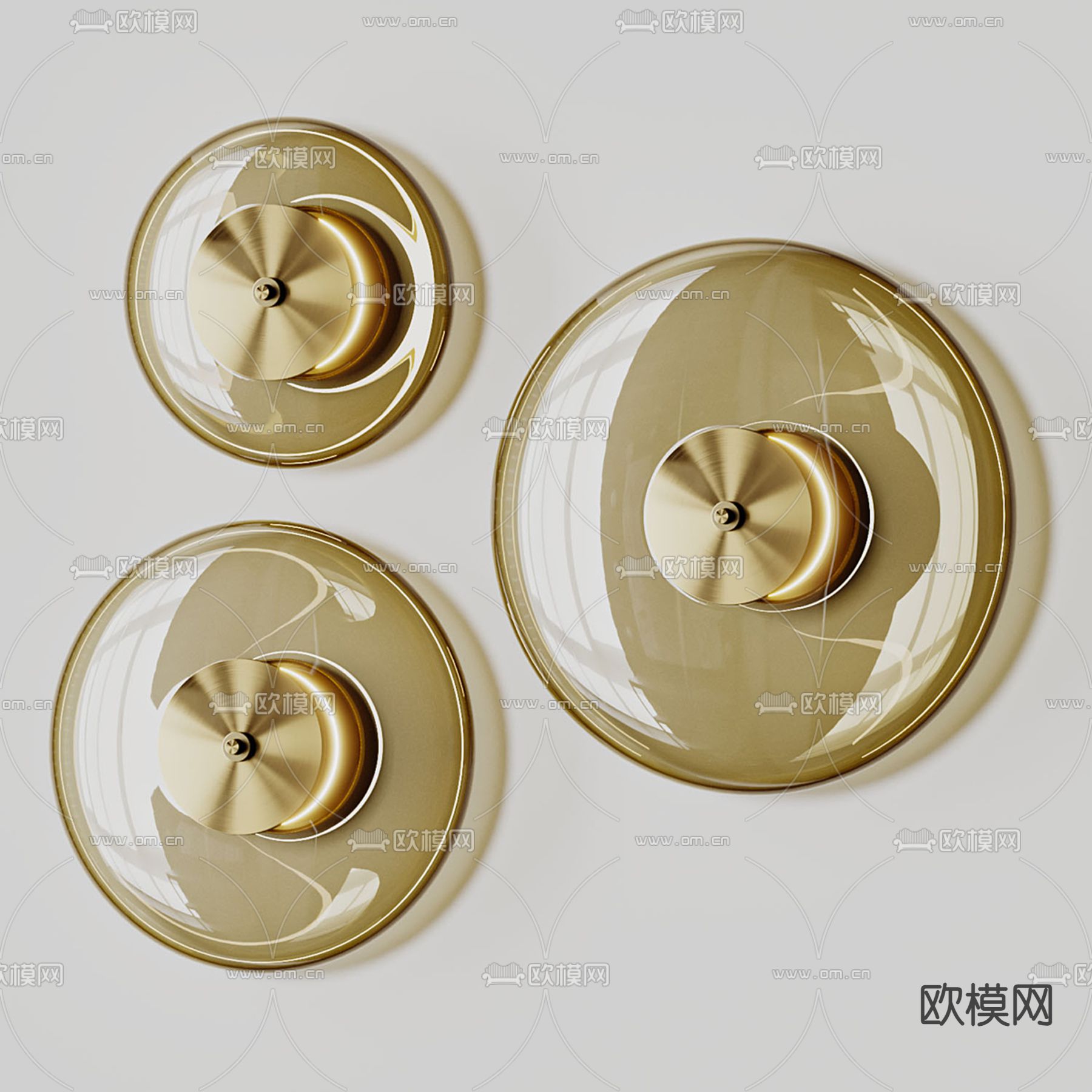 圆形壁灯3d模型下载