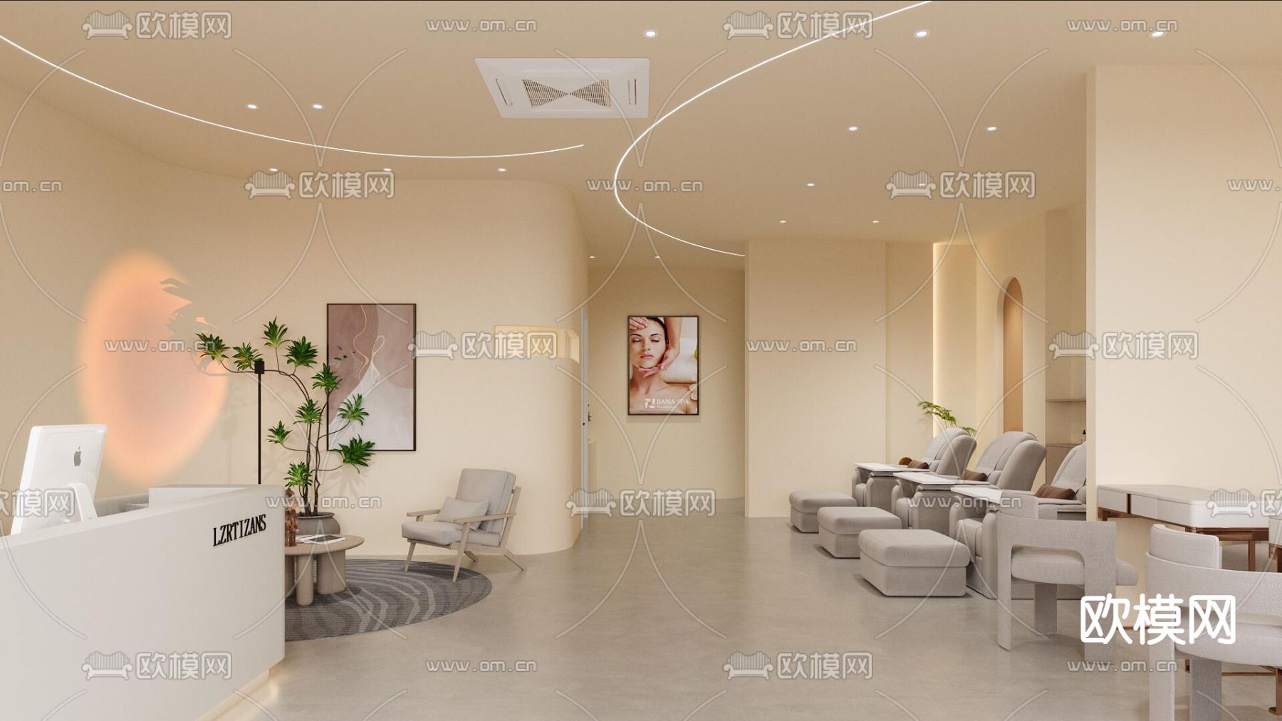 侘寂风化妆店3d模型下载（渲染图3）