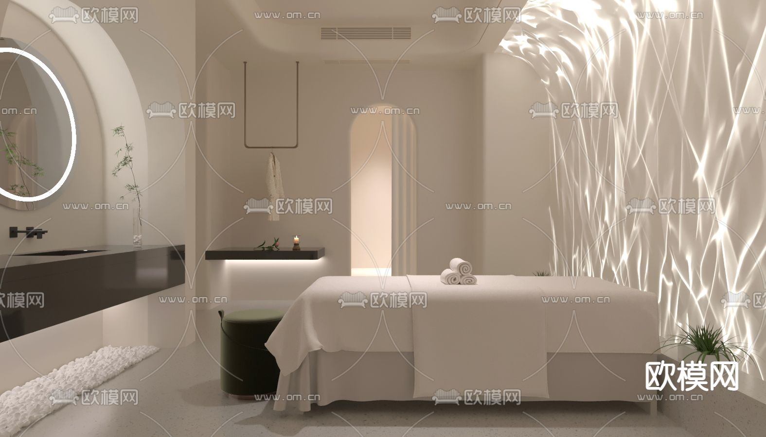 美容SPA 按摩店 养生馆3d模型下载（渲染图2）