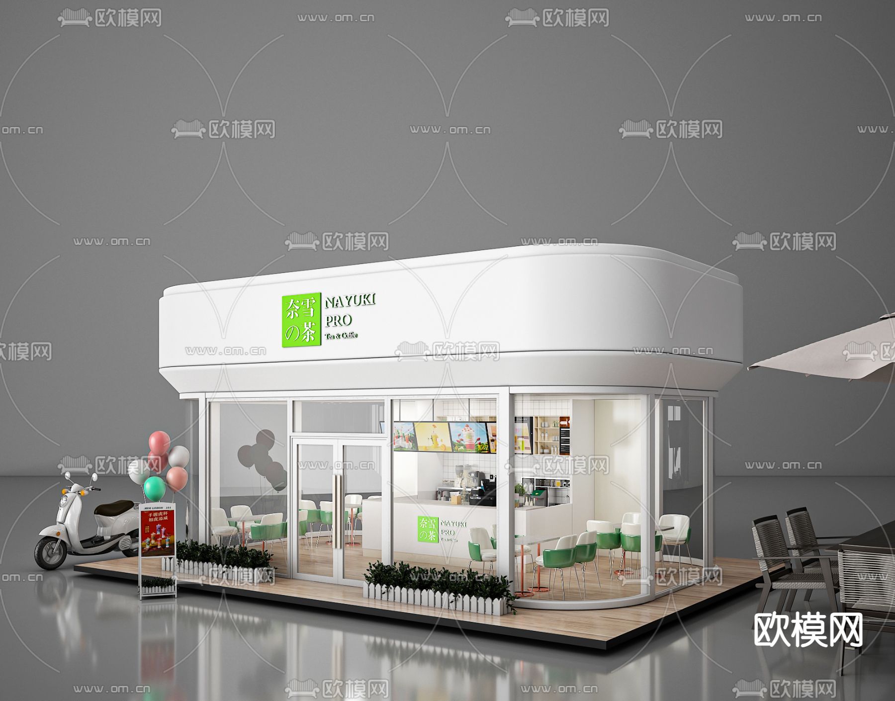 奶茶店 茶饮店3d模型下载