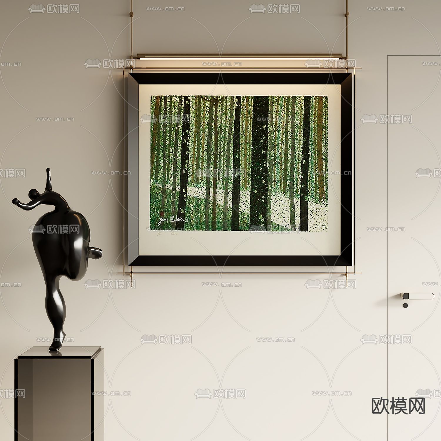 中古风装饰画su模型