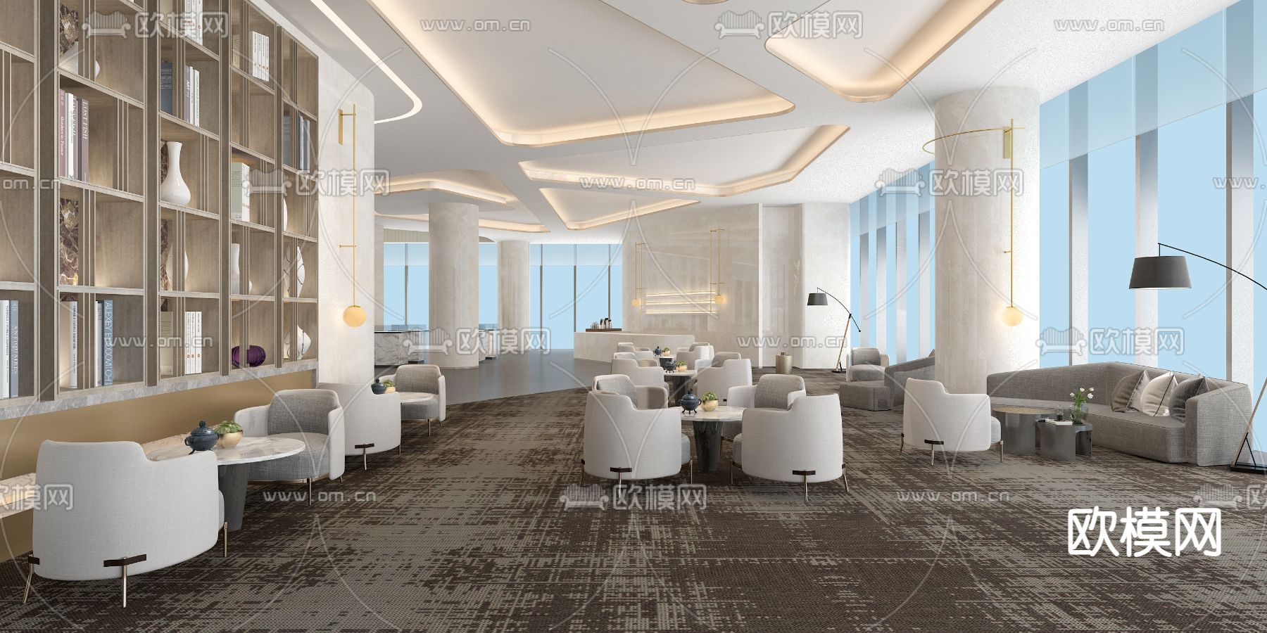 售楼处 接待区 会客区3d模型下载