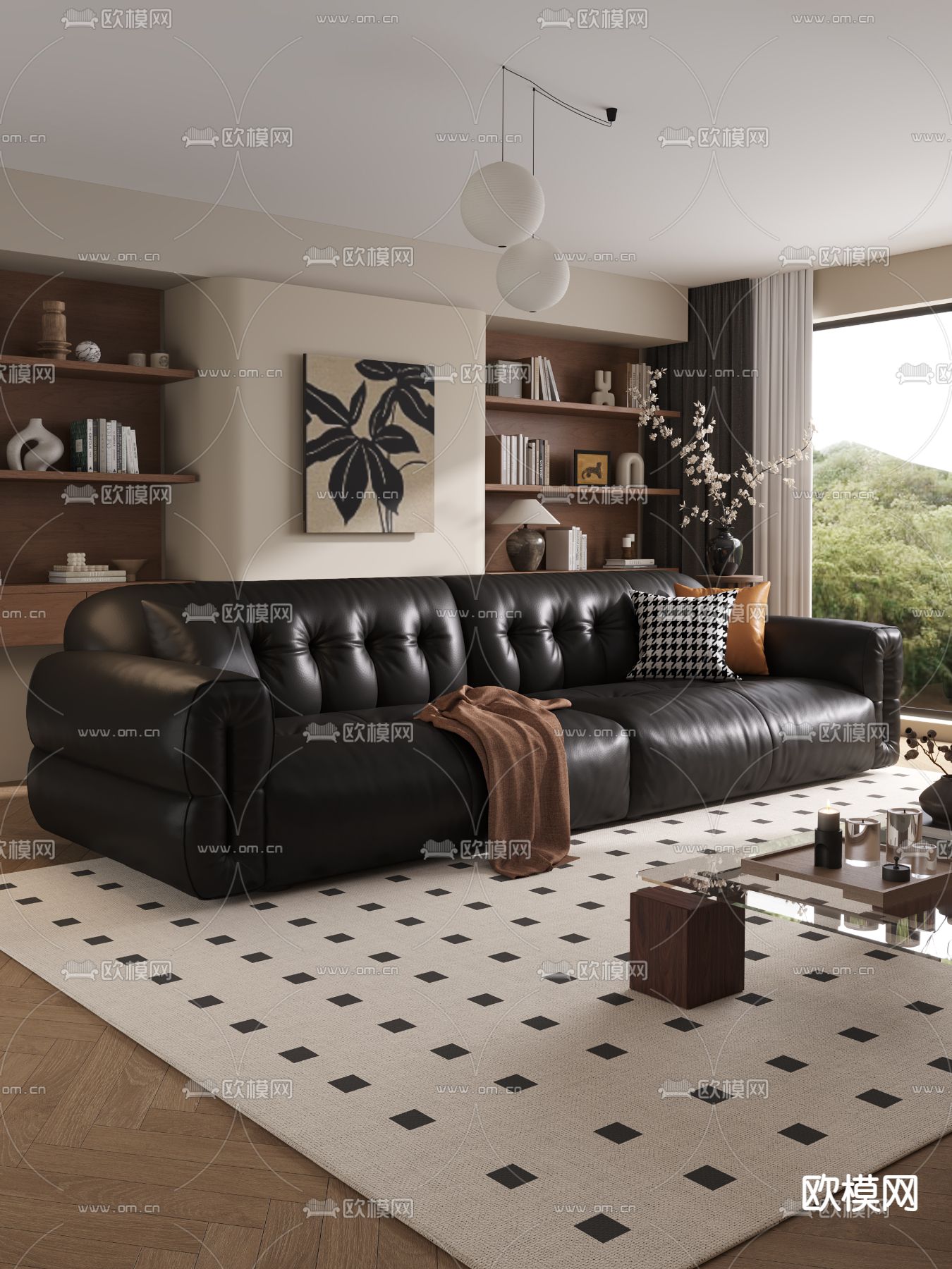 双人沙发 皮革沙发3d模型下载