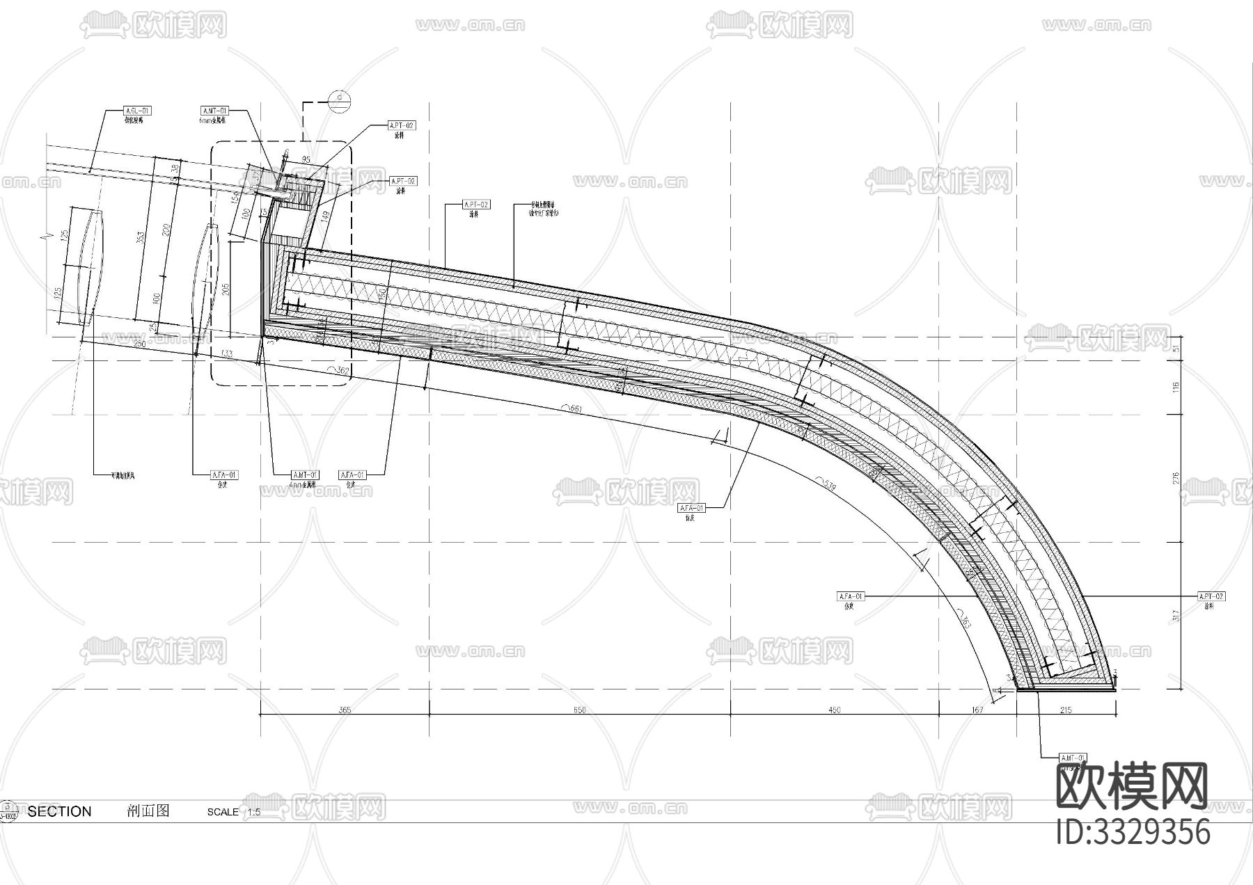 办公墙身节点大样图下载（渲染图1）