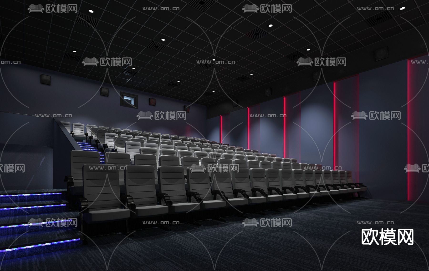 电影院 放映厅3d模型下载
