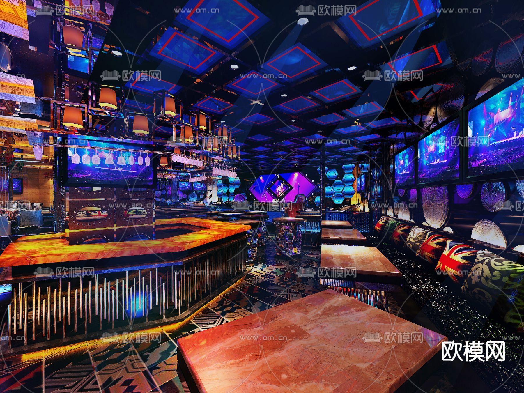 后现代酒吧 清吧 夜总会3d模型下载（渲染图1）