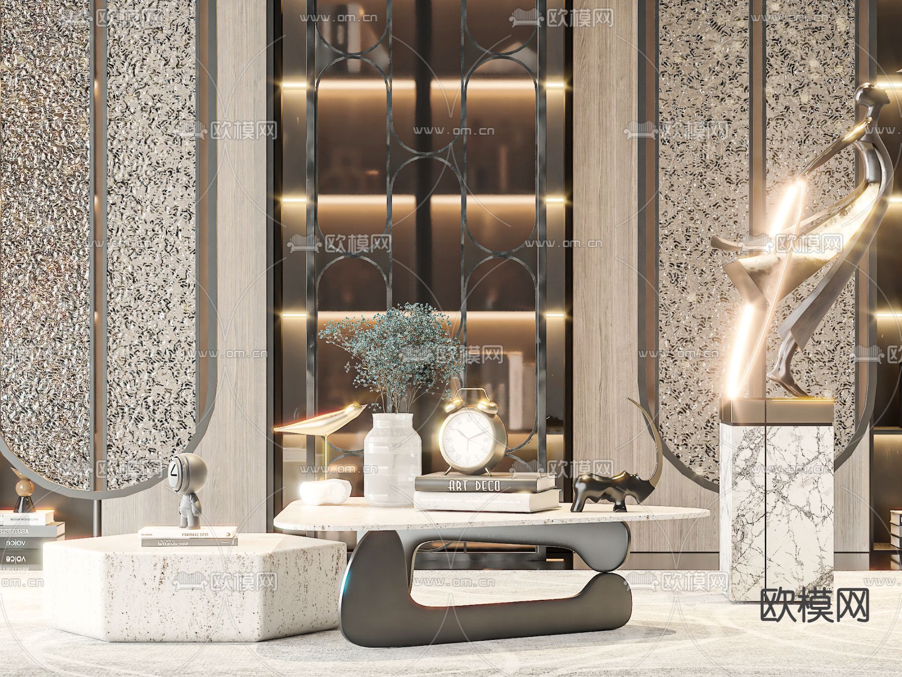 中式茶几 茶台3d模型下载