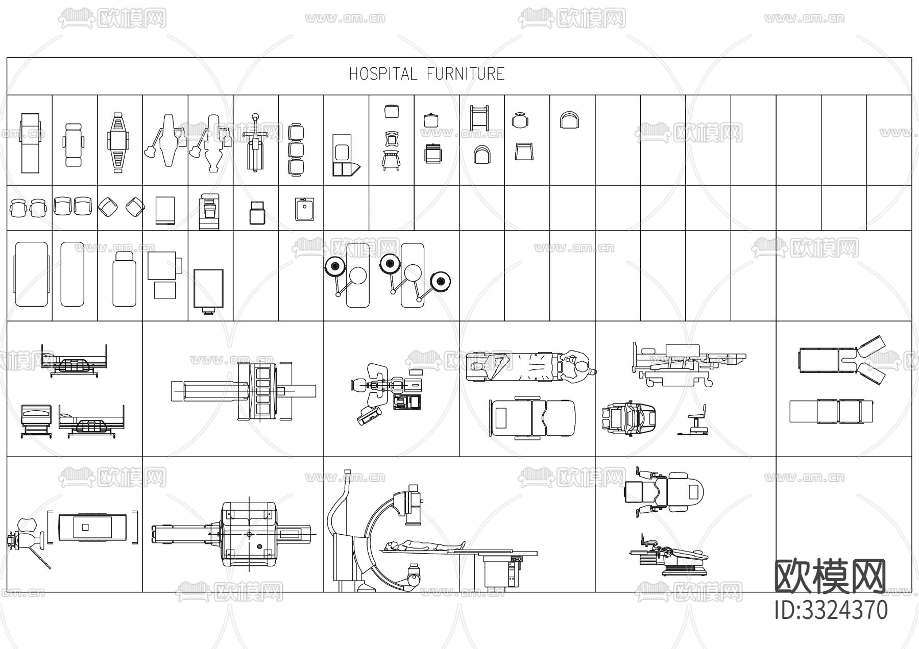 各种医院医疗设备合集cad图库下载