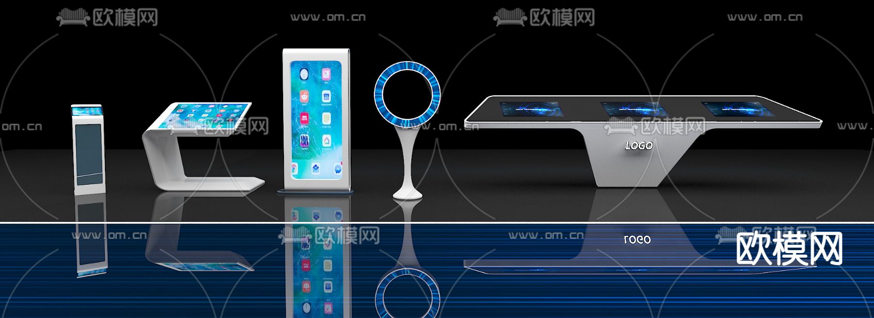 触摸一体机 多媒体交互机 自助机3d模型下载