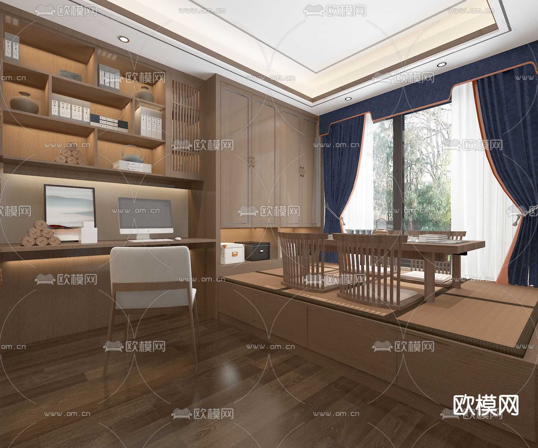 榻榻米卧室 次卧3d模型下载