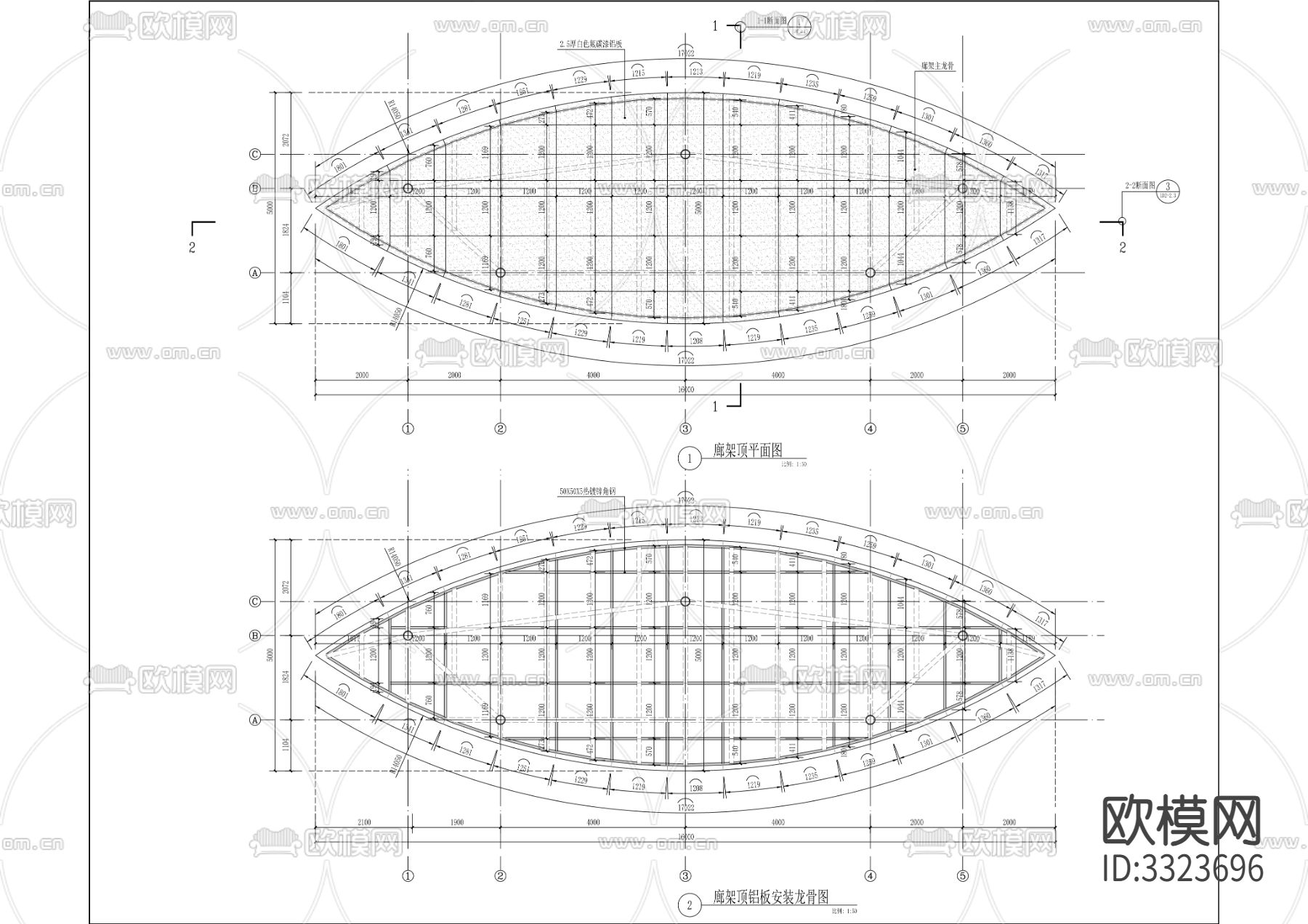 运动廊架景墙详图cad大样图下载（渲染图3）