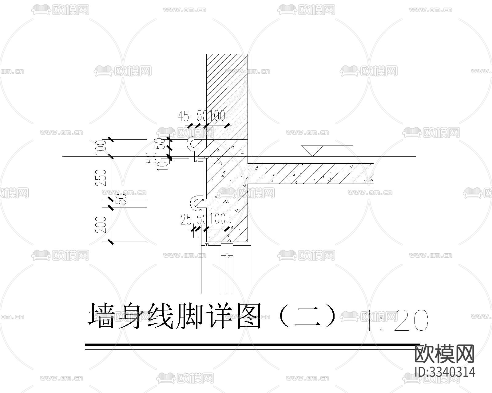 欧式线角节点大样图下载（渲染图6）