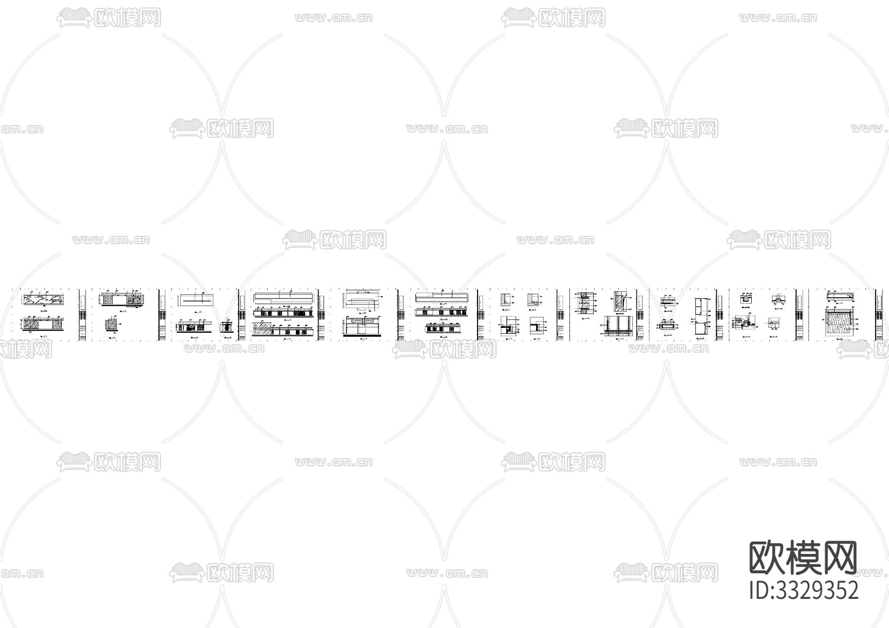 吧台柜体节点大样图下载（渲染图4）