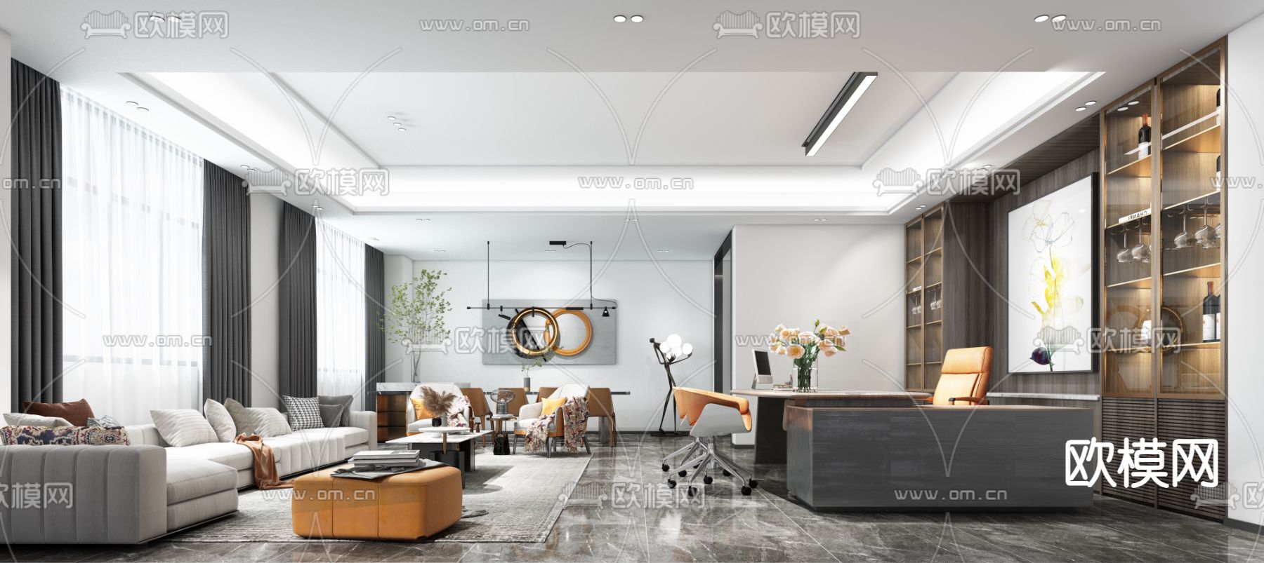总经理室 董事长室3d模型下载