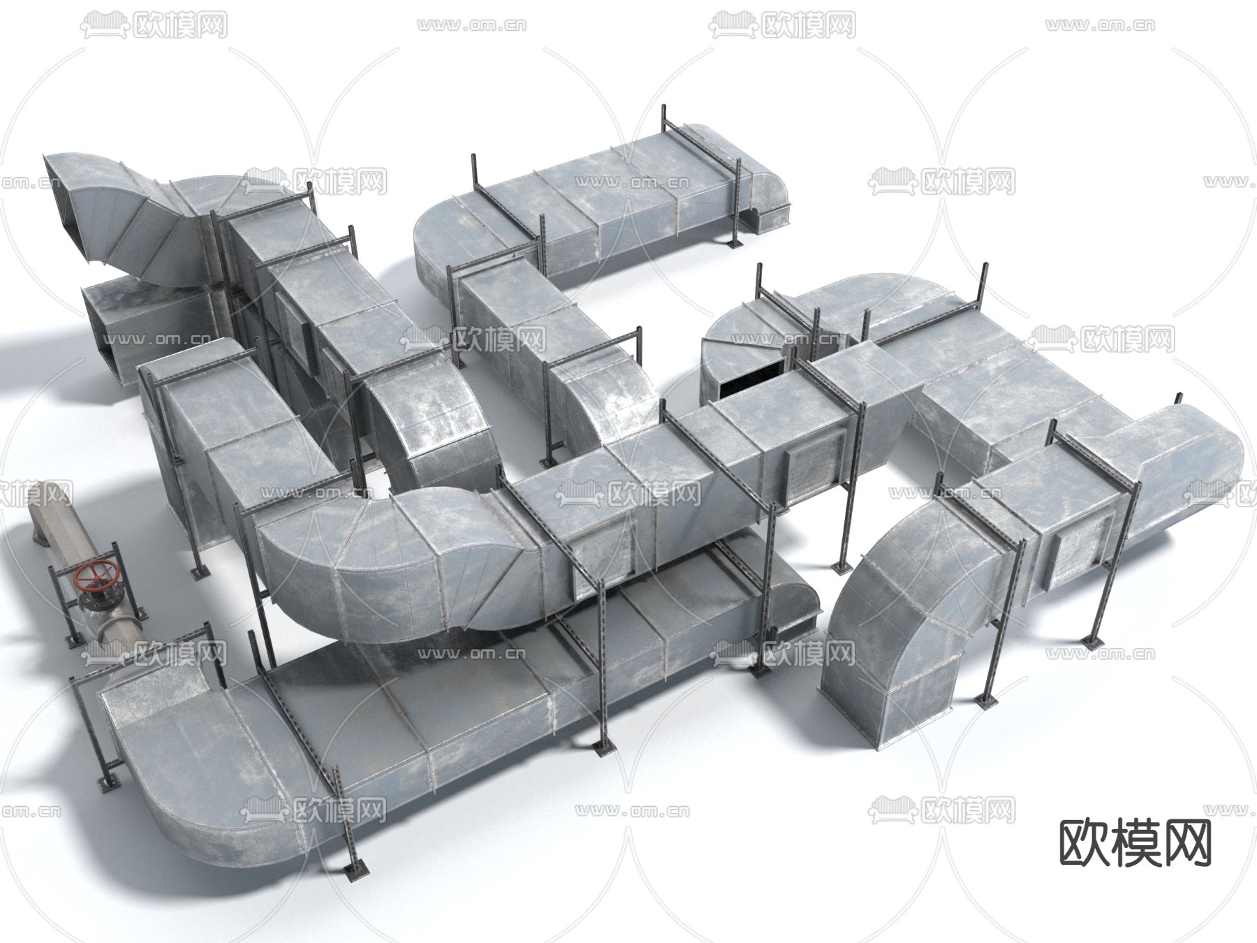 管道 空调出风管道 空调管道3d模型下载