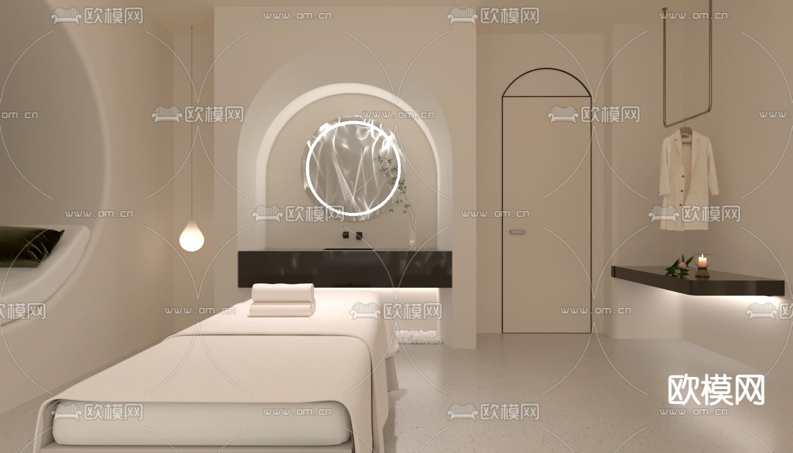 美容SPA 按摩店 养生馆3d模型下载（渲染图1）