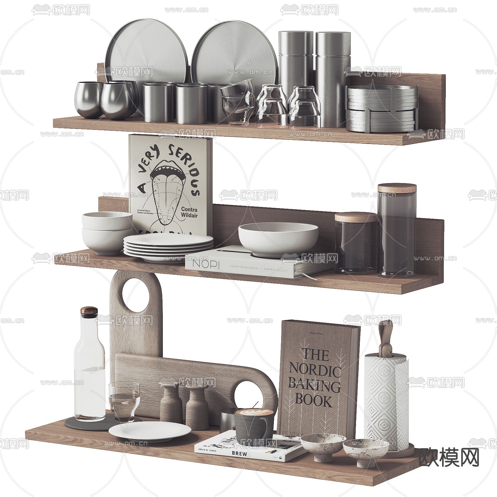 现代餐具 碗碟 高脚杯 水杯3d模型下载