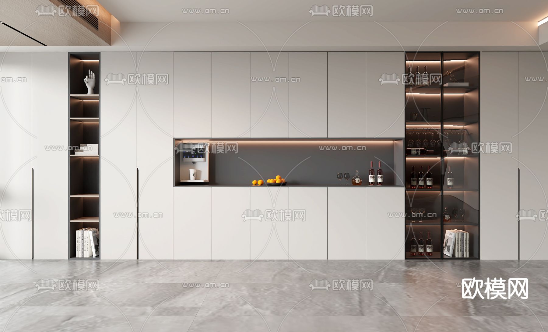 现代酒柜 餐边柜3d模型下载