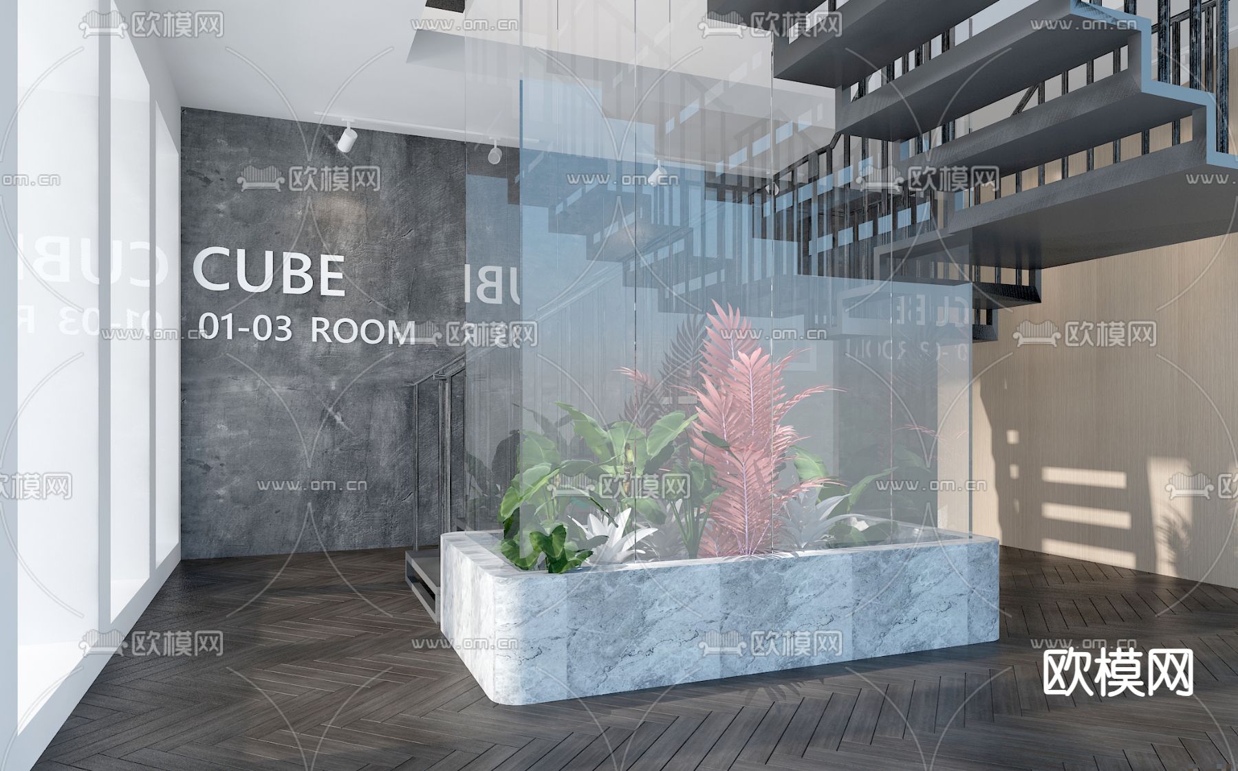 公寓大厅 公共大堂3d模型下载