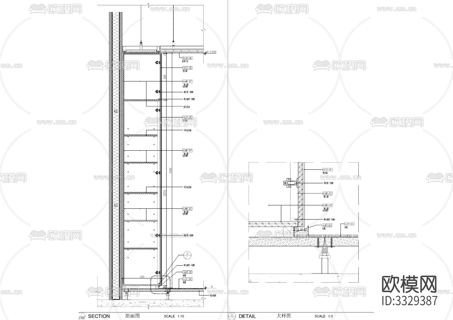 后勤柜体节点大样图下载（渲染图2）