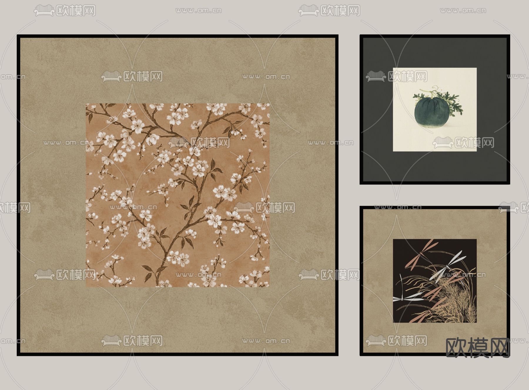 美拉德装饰画su模型