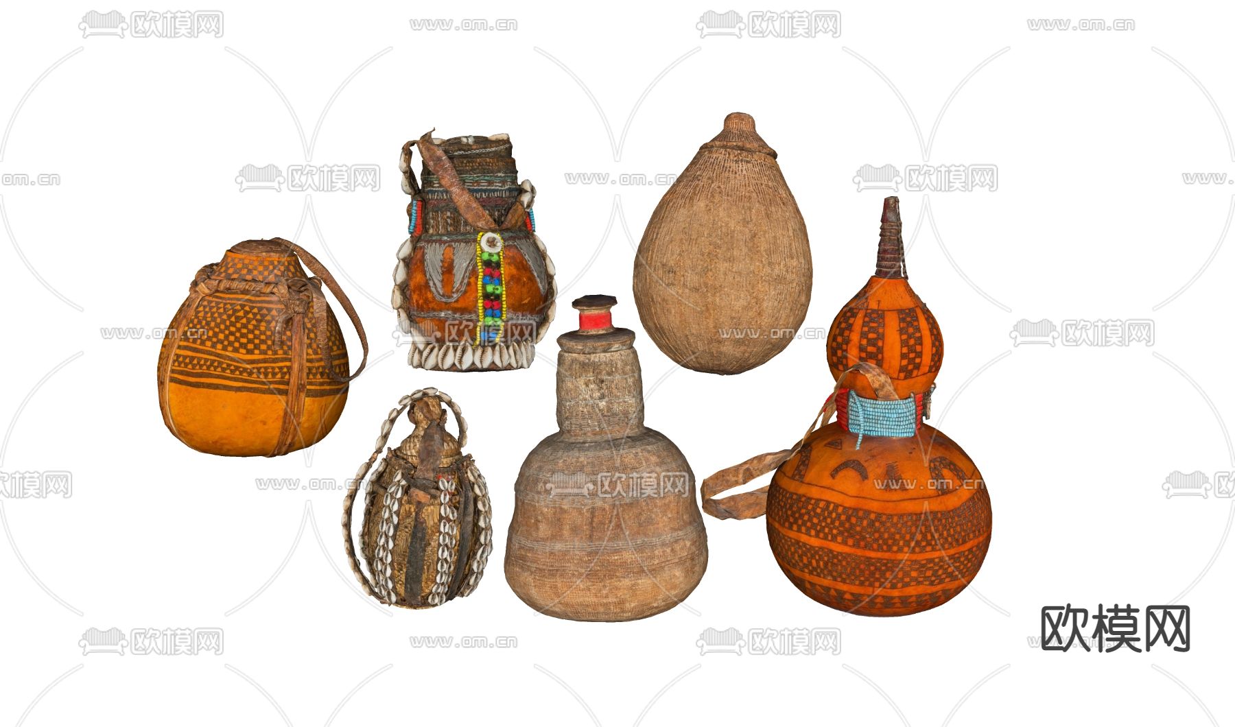 东南亚 桌面装饰 木制摆件 3d模型下载（渲染图2）