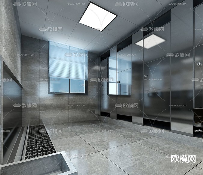 公共卫生间 洗手间3d模型下载