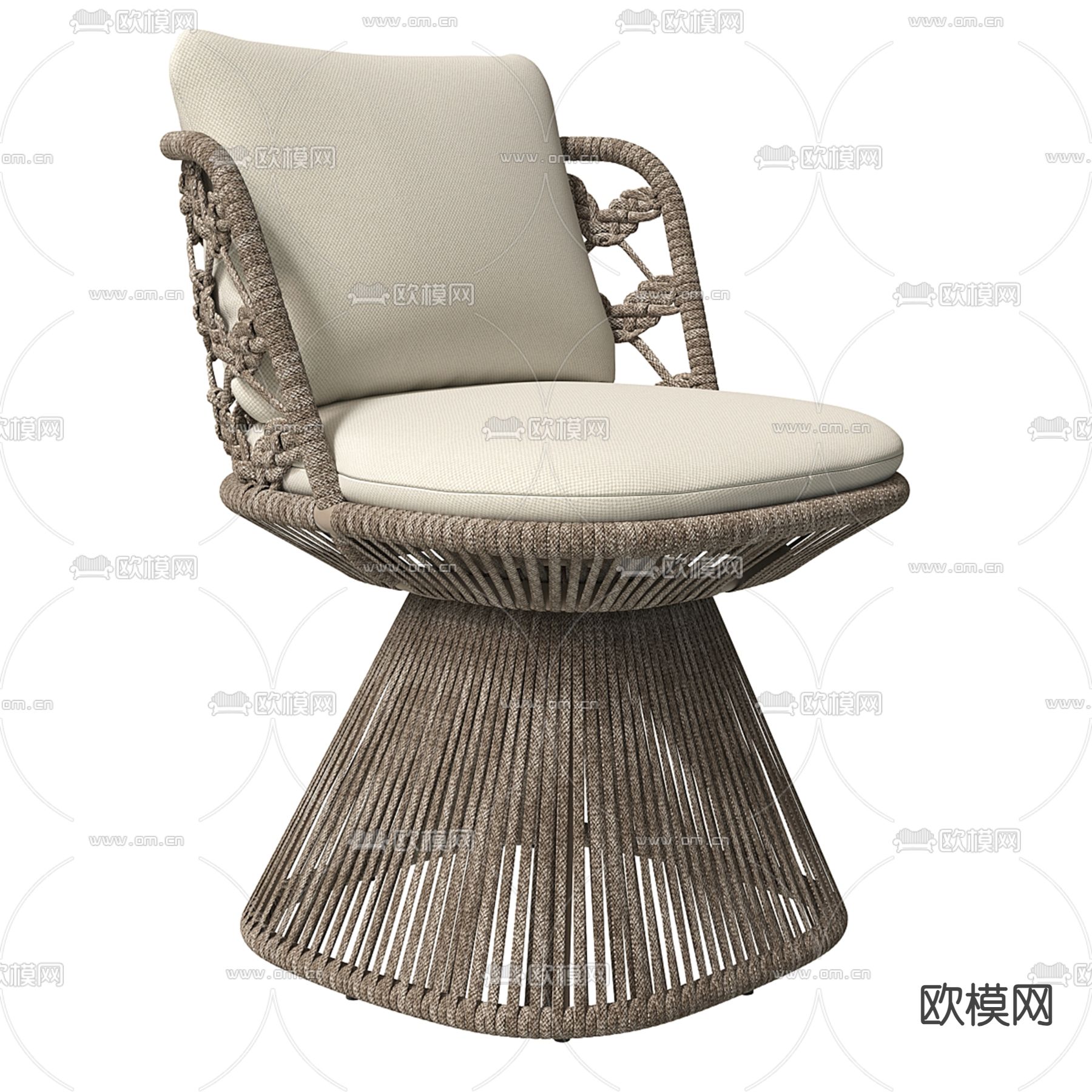 B&B Italia 藤编椅子 餐椅3d模型下载