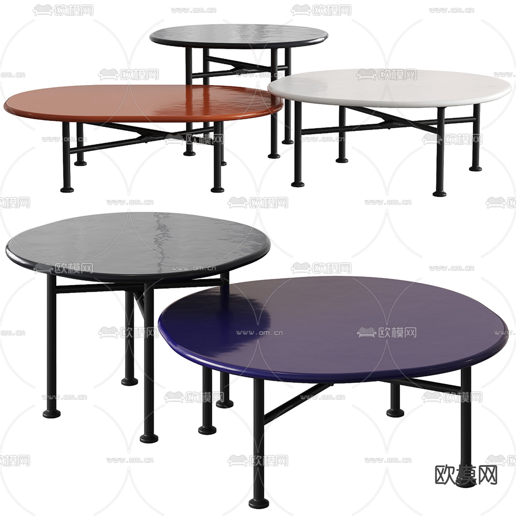 Gubi 组合茶几3d模型下载