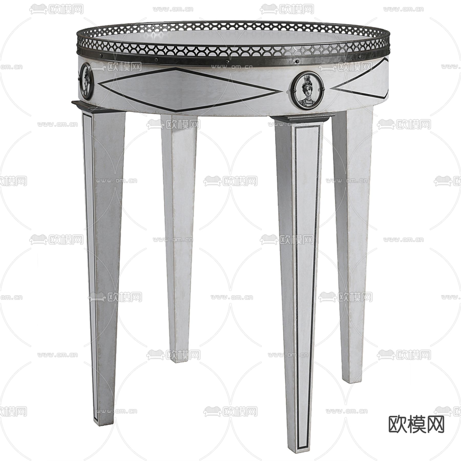 欧式圆几 边几 角几3d模型下载