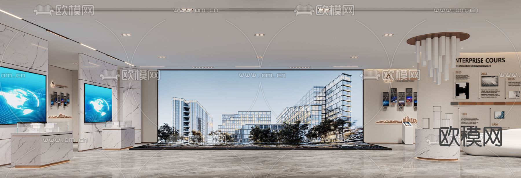 现代展厅3d模型下载