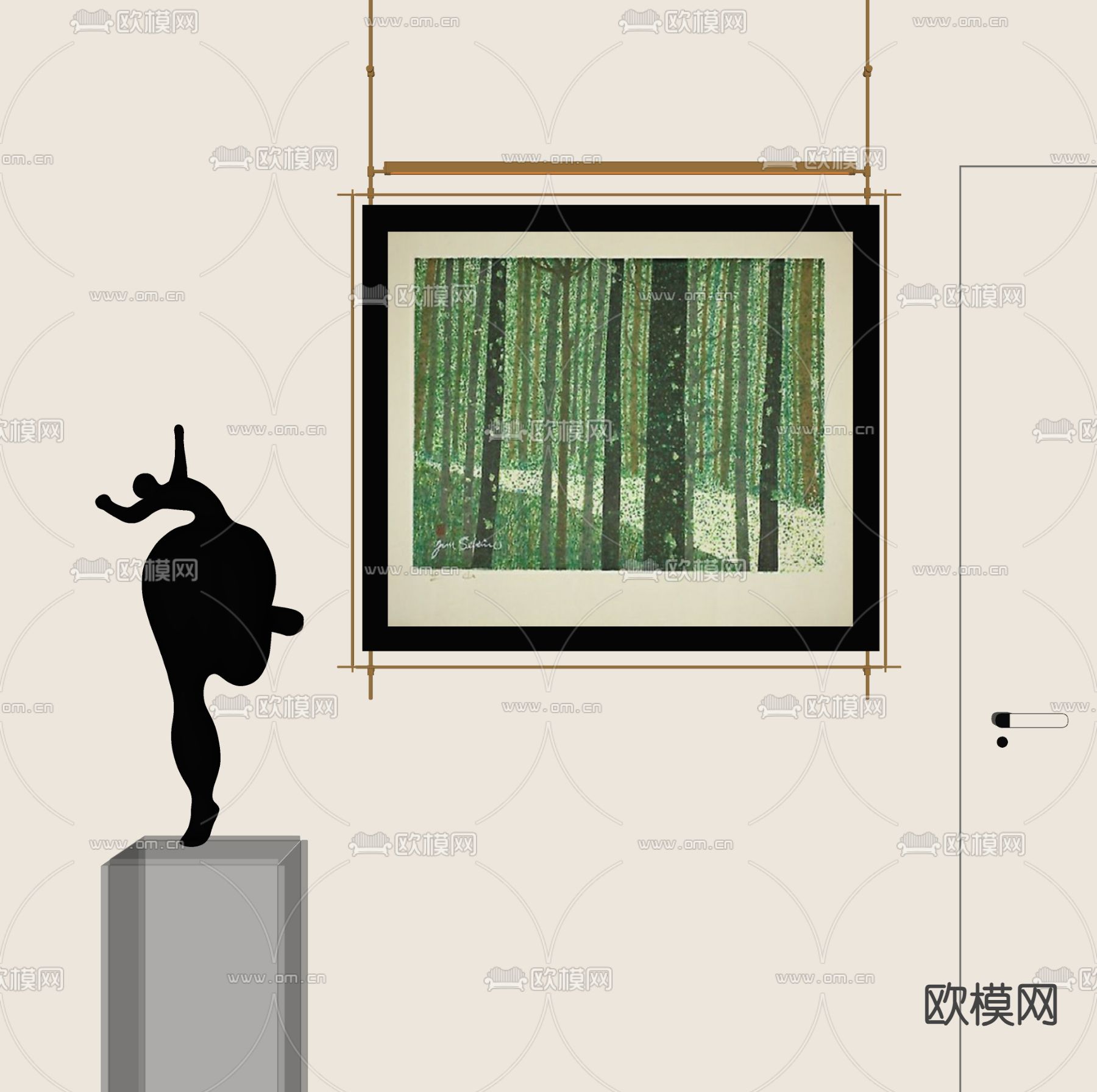 中古风装饰画su模型