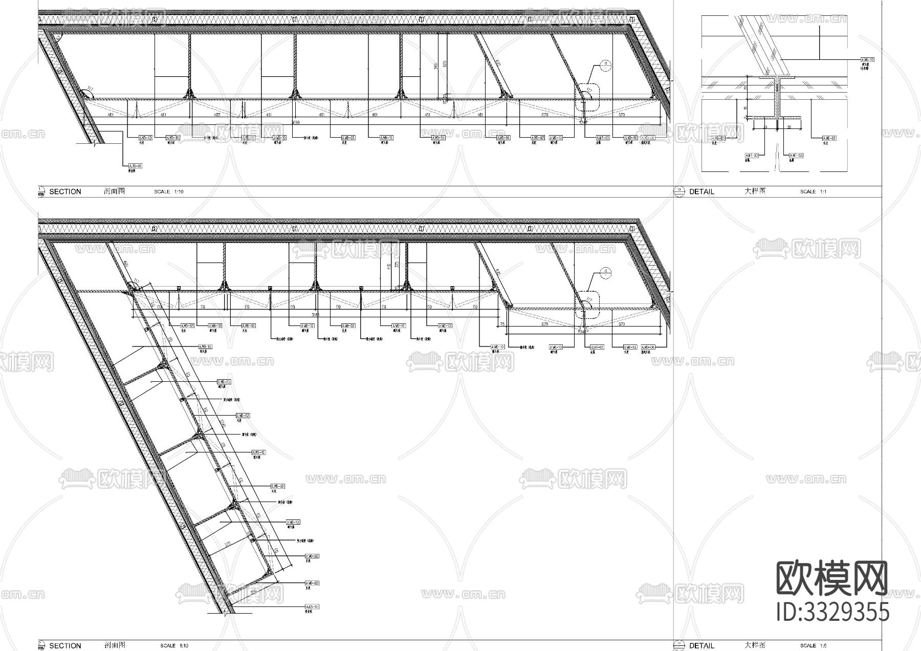 办公柜体节点大样图下载（渲染图2）