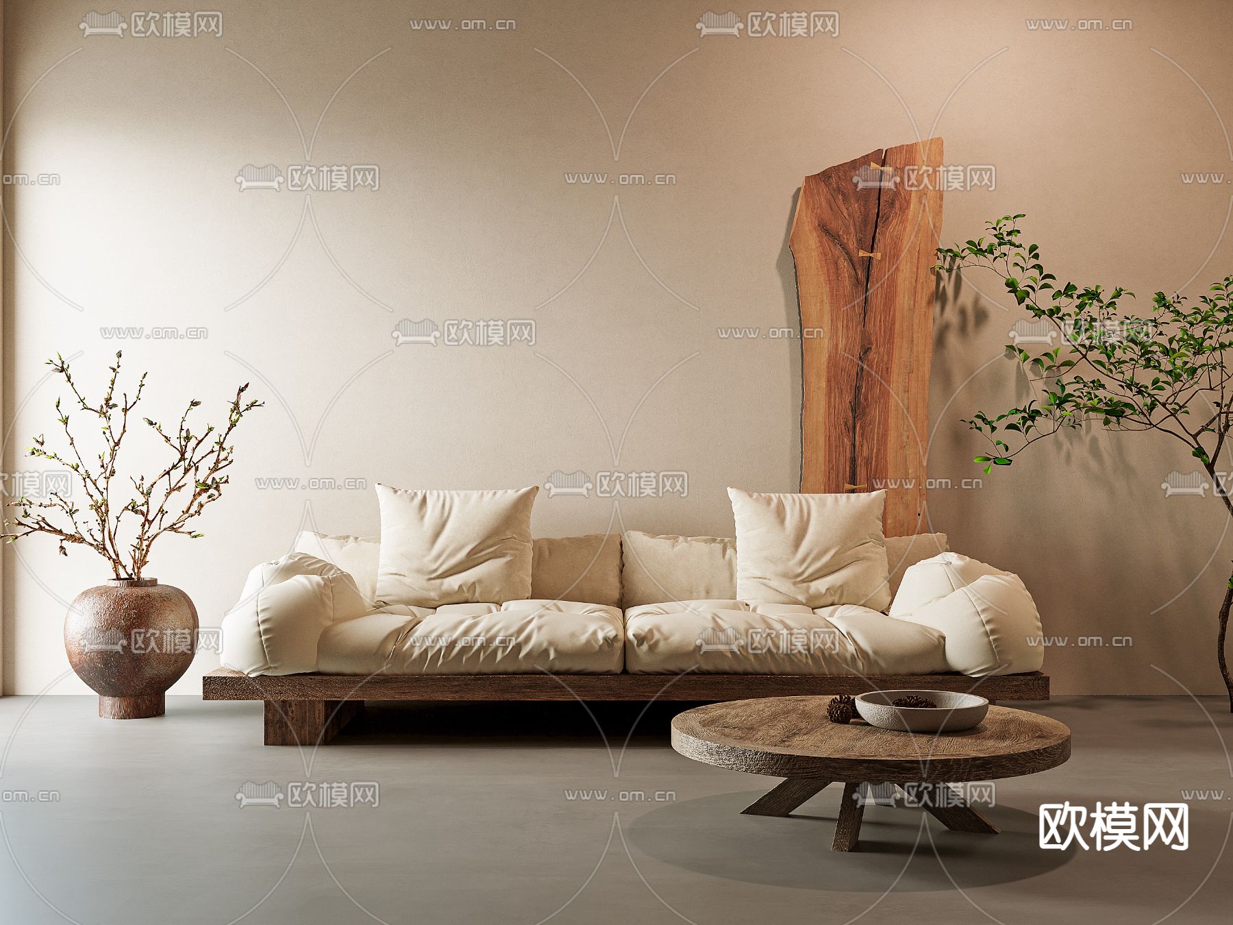 中古风沙发 双人沙发3d模型下载